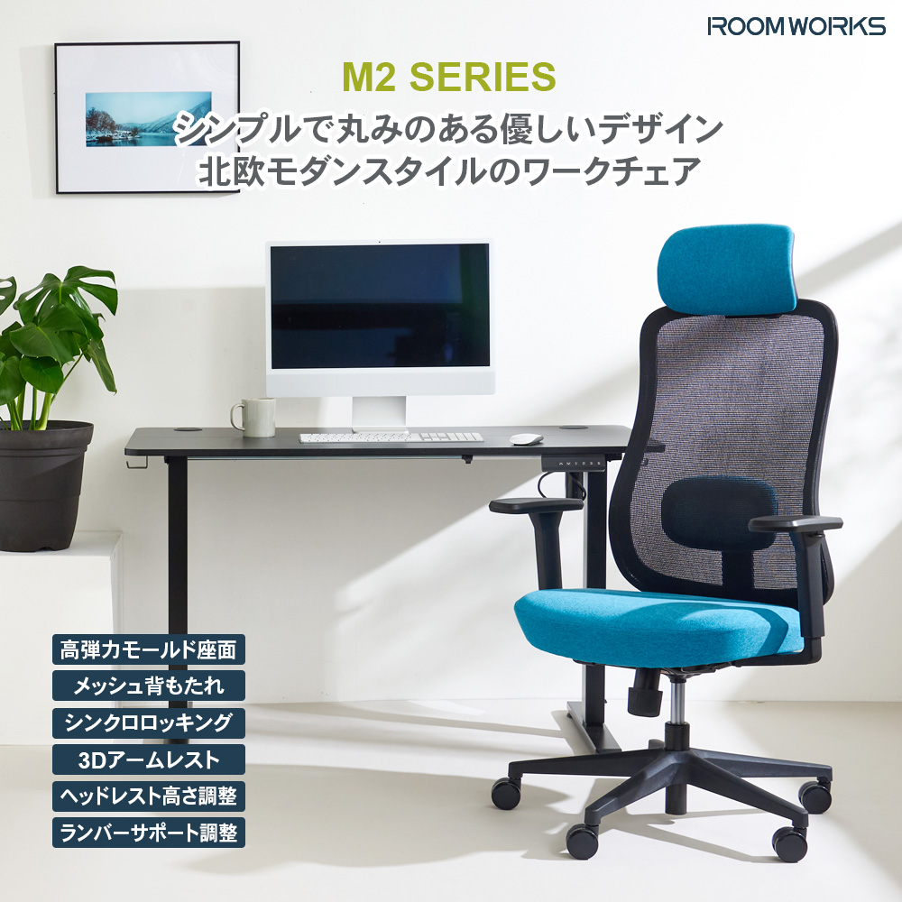 AM DC EM2　デスクチェア　ブラック　ワークチェア 新商品】ROOMWORKS M2ブラックベース ワークチェア デスクチェア PC
