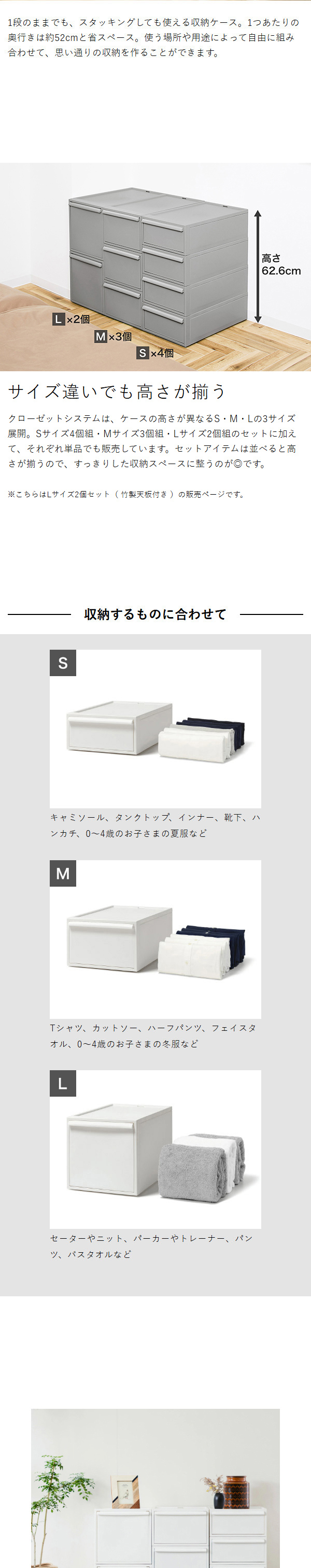 Like-it（ライクイット） 特典付［ クローゼットシステム 引出し（L）2