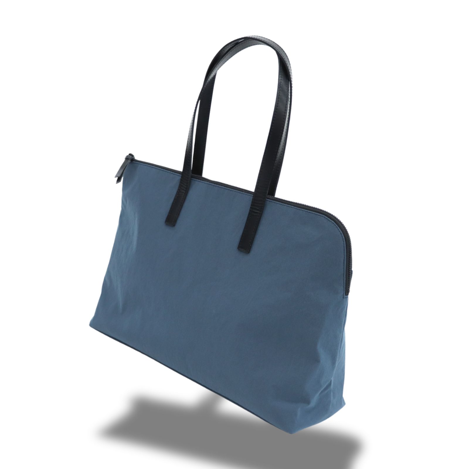 ネイビー ナイロン トートバッグ 日本製 完全自立型 お受験バッグ ナイロンサテンビッグトート 細幅