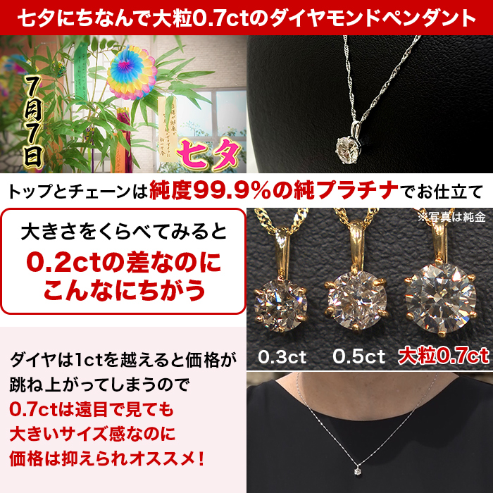 オール純プラチナ 0.7ctダイヤモンドペンダント じゅん散歩 テレビ朝日