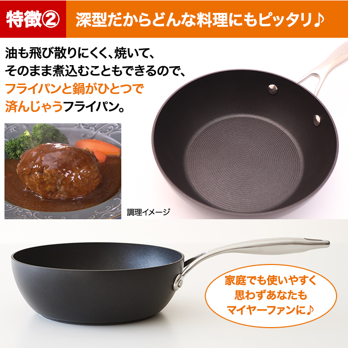 マイヤー サーキュロン フライパンセット 24cm(ガラス蓋付