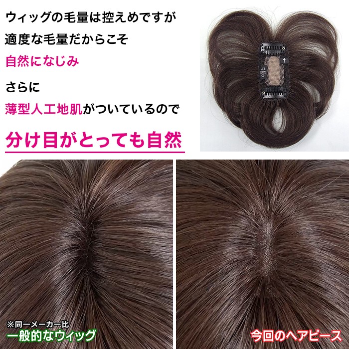 高級人毛100% 高品質カンタンどこでもヘアピース じゅん散歩