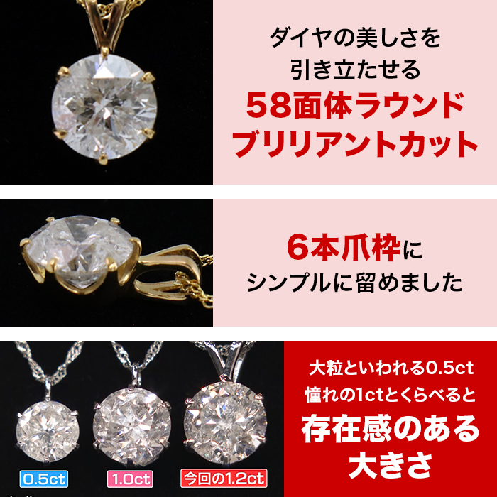 松屋銀座外商部 鑑定書付き純金1.2ctダイヤモンドペンダント じゅん