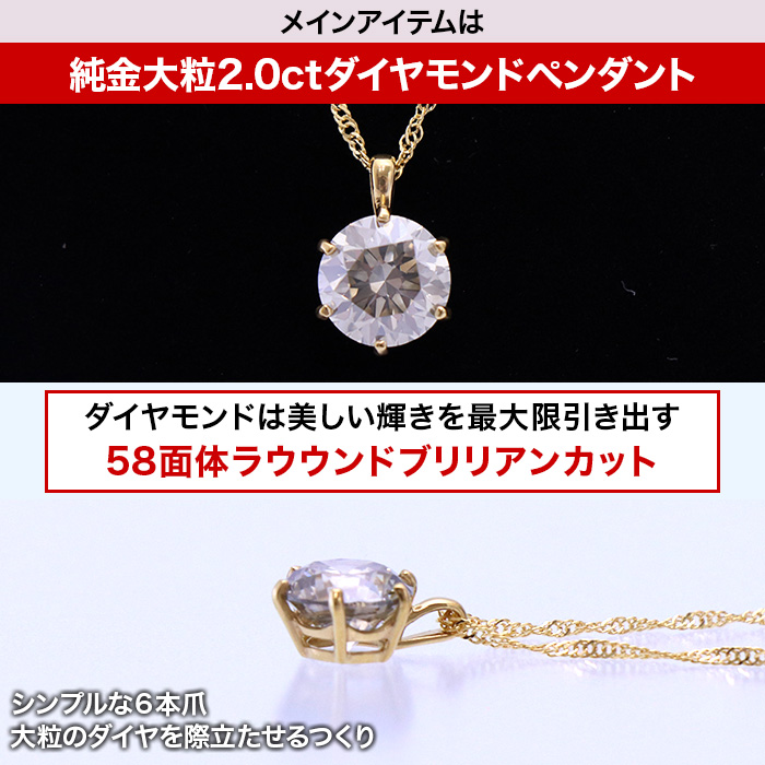大丸松坂屋外商部 2.0ct天然ダイヤモンド 純金ネックレス 大丸松坂屋外商部 ジュエリー福袋【純金2.0ctダイヤモンド