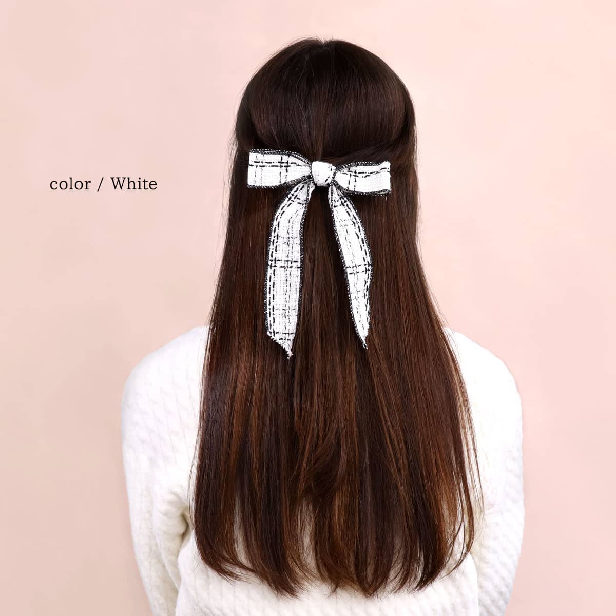 新作リボンバレッタ ROQUE（ロキ） ツイード リボン バレッタ ヘアクリップ ヘア