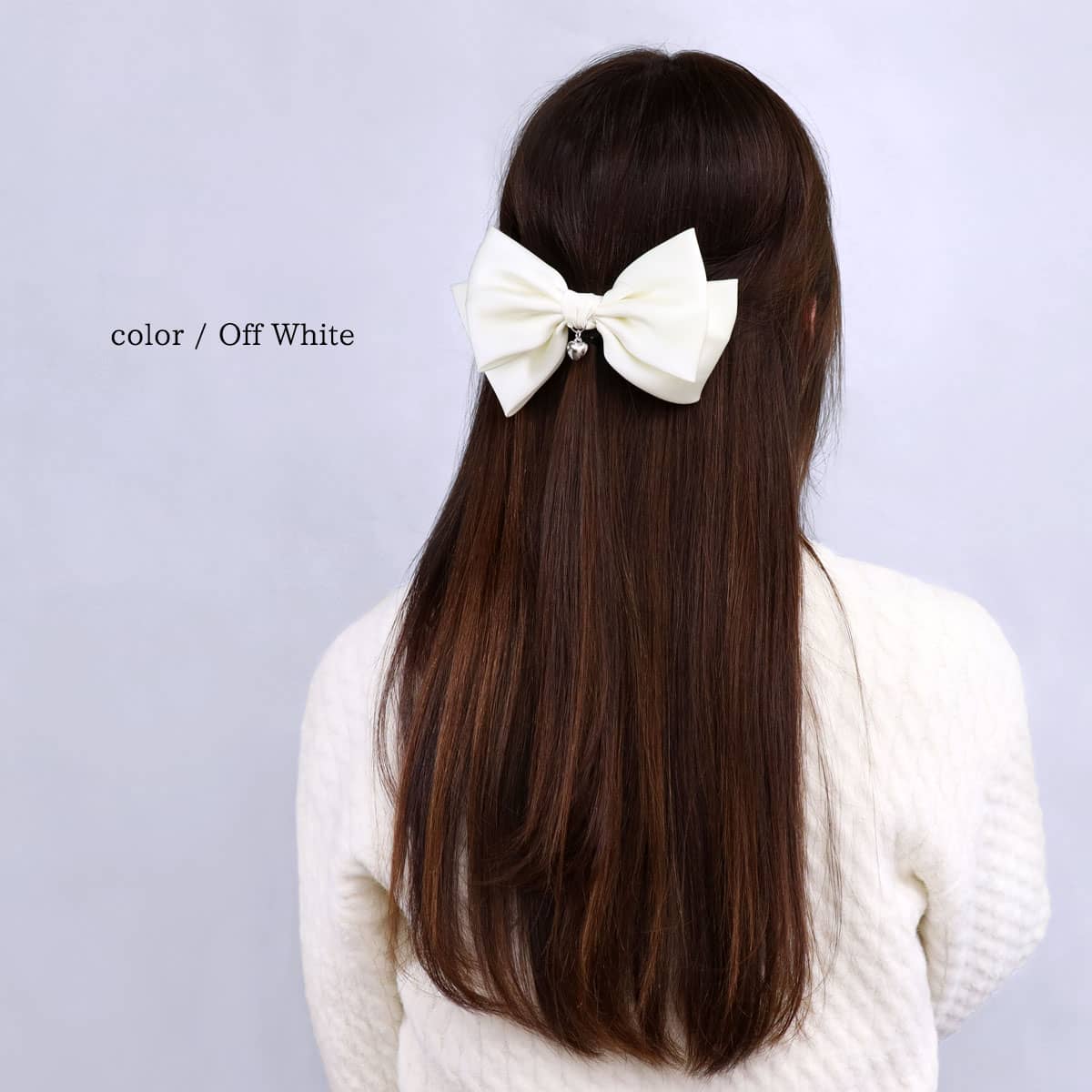 ROQUE ハート チャーム リボン バレッタ ヘアクリップ ヘア