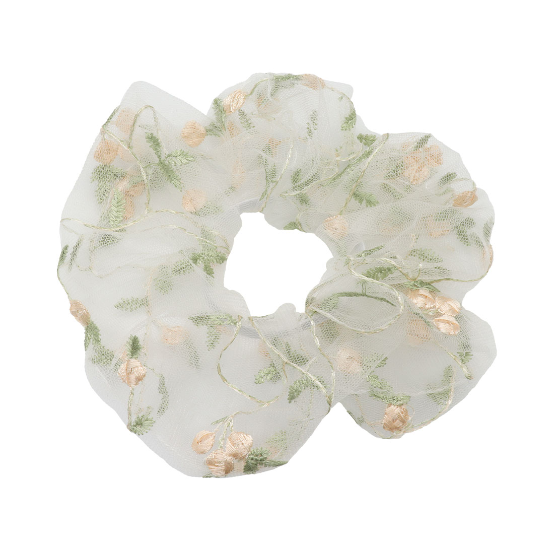 ROQUE フラワー オーガンジー シュシュ ヘアゴム ヘアアクセサリー(1個