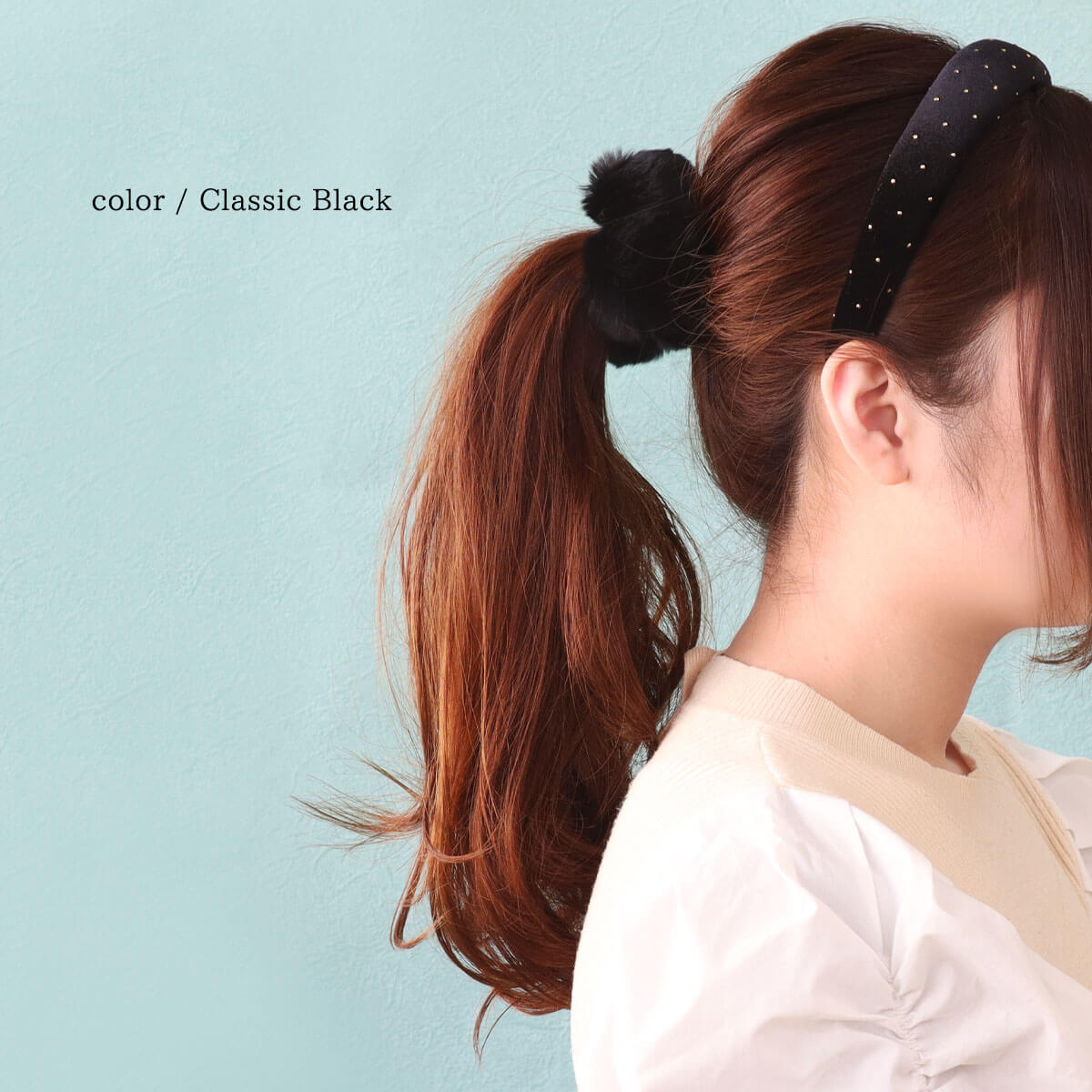 ROQUE ラビットファー ボンボン ボール ヘアゴム ふわもこ ヘア