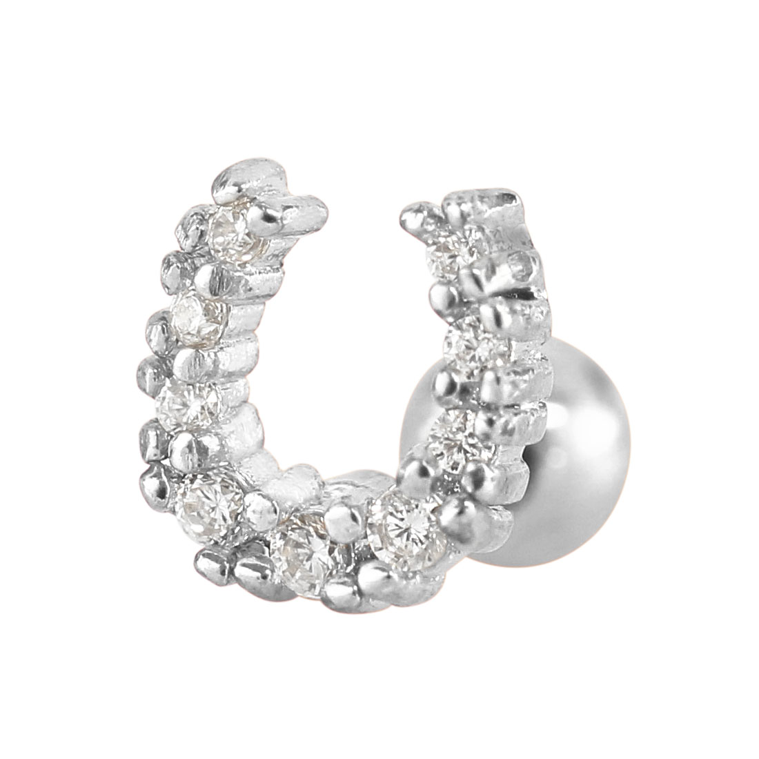 galcia ホースシュー　ピアス　roll別注 ROQUE（ロキ） ボディピアス 16G 14G 立て爪ジュエル ホースシュー