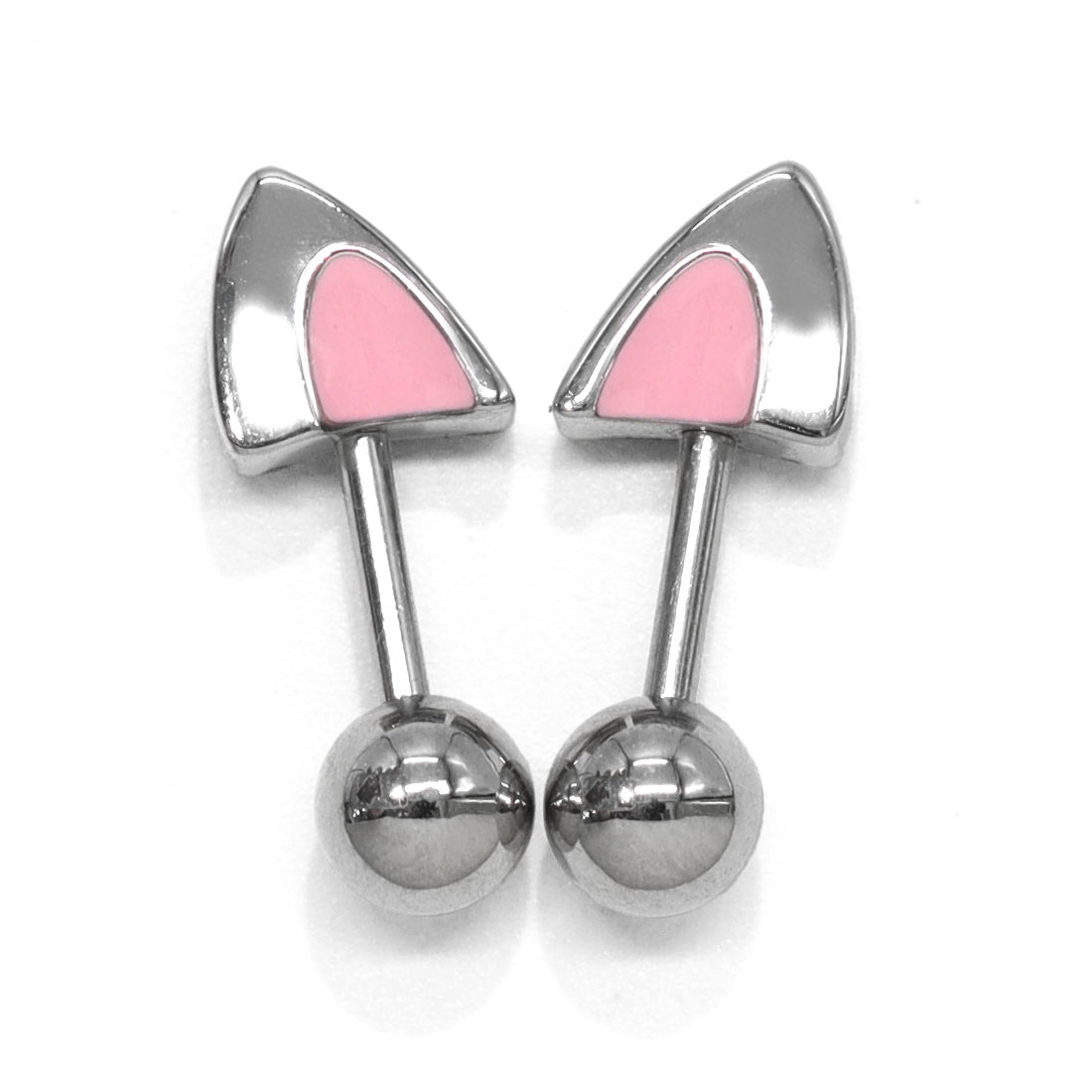 ROQUE（ロキ） ボディピアス 16G 猫耳 ストレートバーベル アンテナ