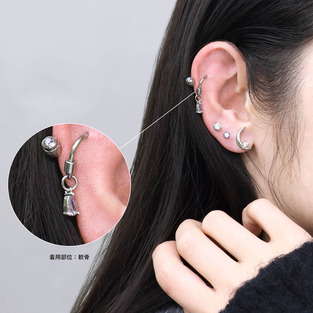 ROQUE（ロキ） ボディピアス 18G 16G用 スクリュー カスタマイズ