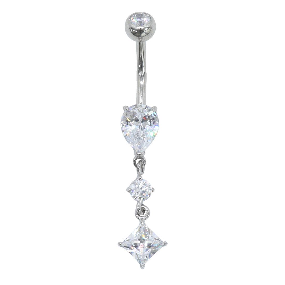 ROQUE（ロキ） へそピアス 14G ボディピアス ジュエル ペアシェイプ(1