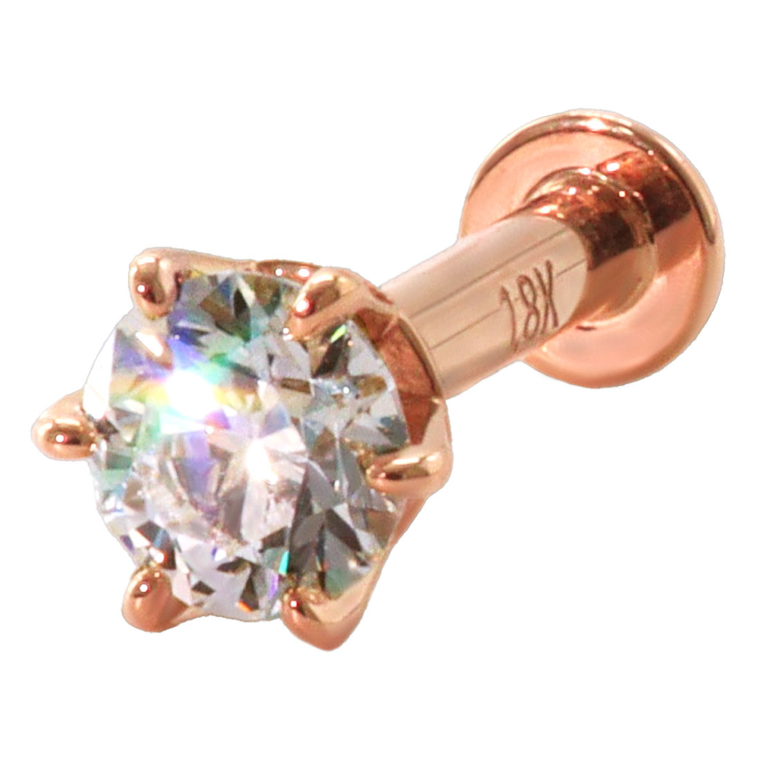 ROQUE（ロキ） ラボグロウンダイヤモンド 18K刻印入り ボディピアス