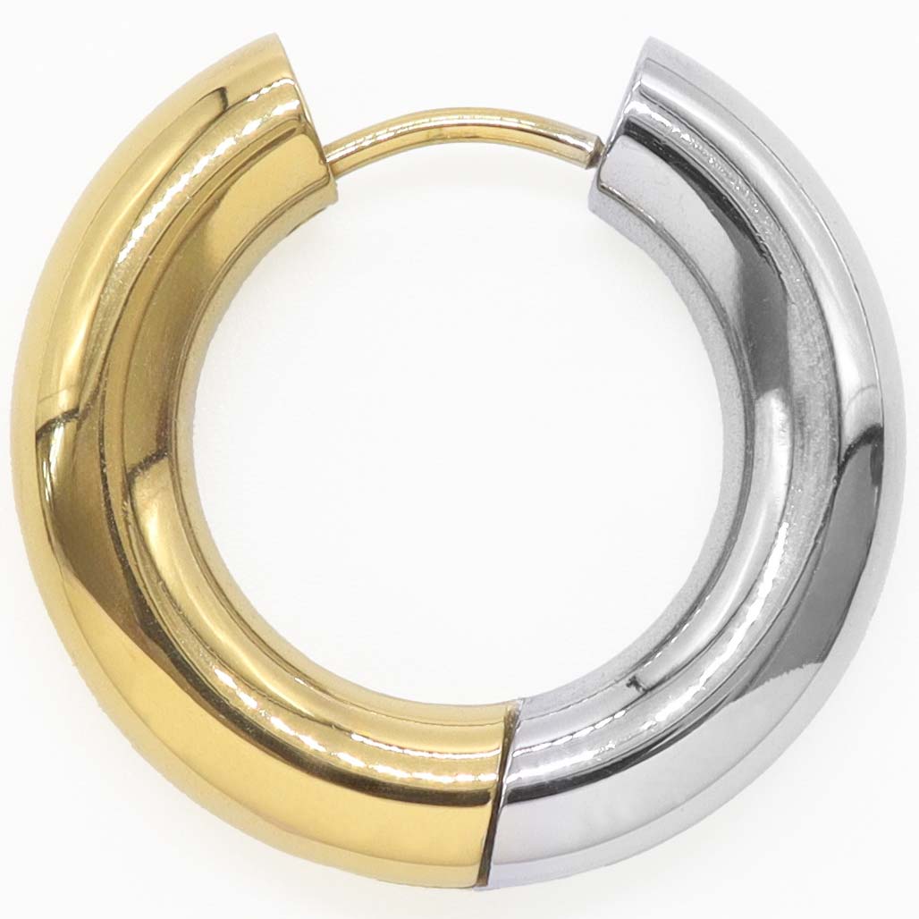 ROQUE（ロキ） ボディピアス 18G ステンレス ツートン リングピアス