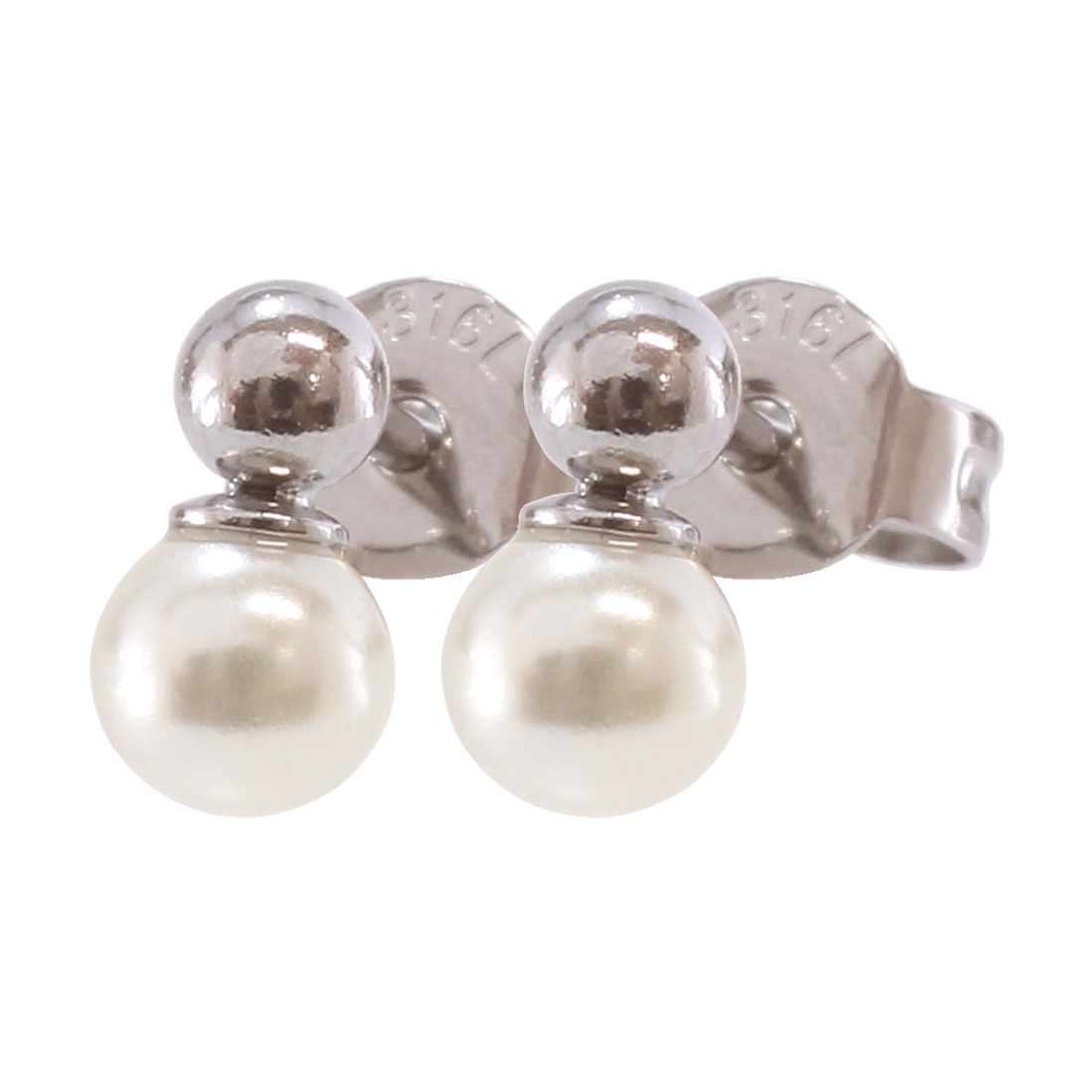 ROQUE (2個SET)ピアス ステンレス ボール パール スタッドピアス