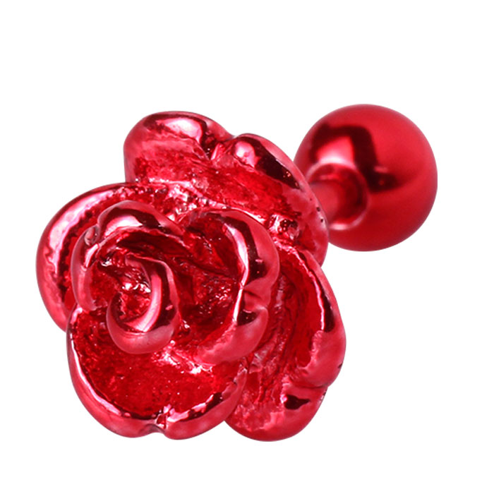 Jean Paul GAULTIER ローズ薔薇 メタルピアス ガンメタ 薔薇 ローズ ピアス ブルー レッド ビーズ – アクセサリー