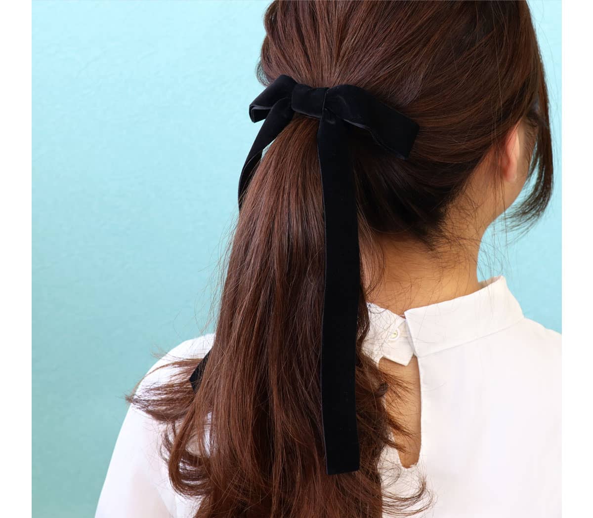 ROQUE（ロキ） ベルベット リボン ヘアゴム ヘアアクセサリー(1本売り
