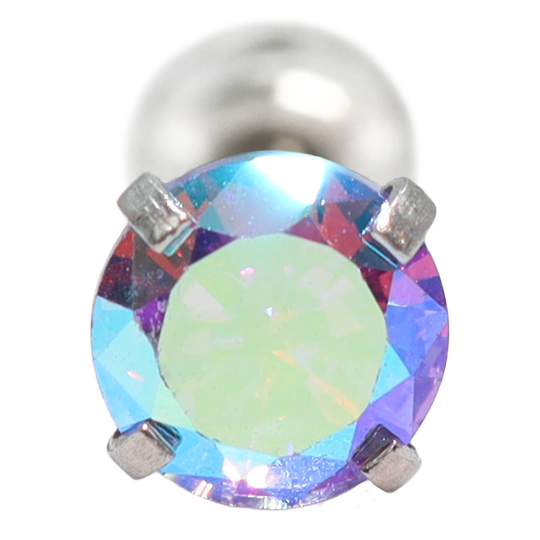 軟骨ピアス オール サージカルステンレス PVD 立爪CZ ボディピアス 18G 16G 14G バーベル ジュエル 金属アレルギー対応 セカンドピアス (1個売り)(オマケ革命) | ROQUE | 11