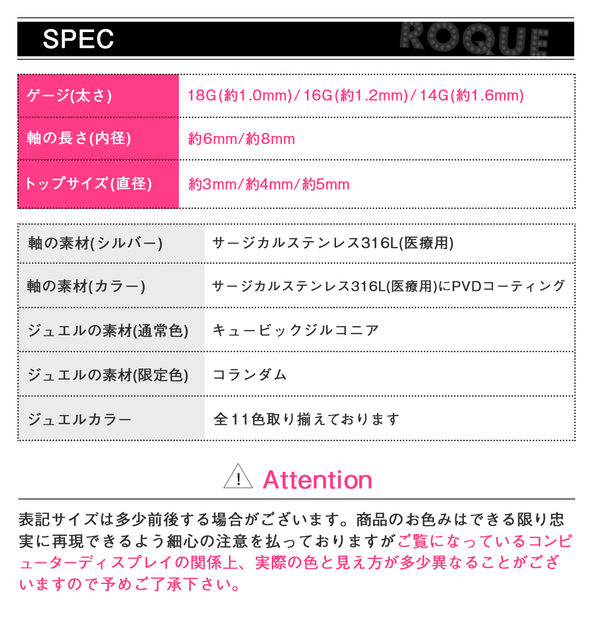 スペック表