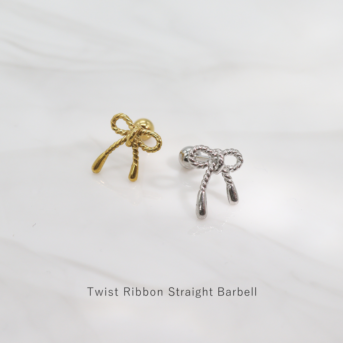 軟骨ピアス 軟骨用 耳たぶ用 リボン ribbon ツイスト ユニーク 個性的 可愛い 蝶々結び 正月 迎春 新春 午年 干支 和風 日本