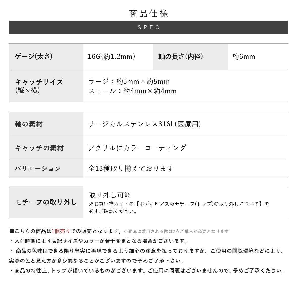 スペック詳細