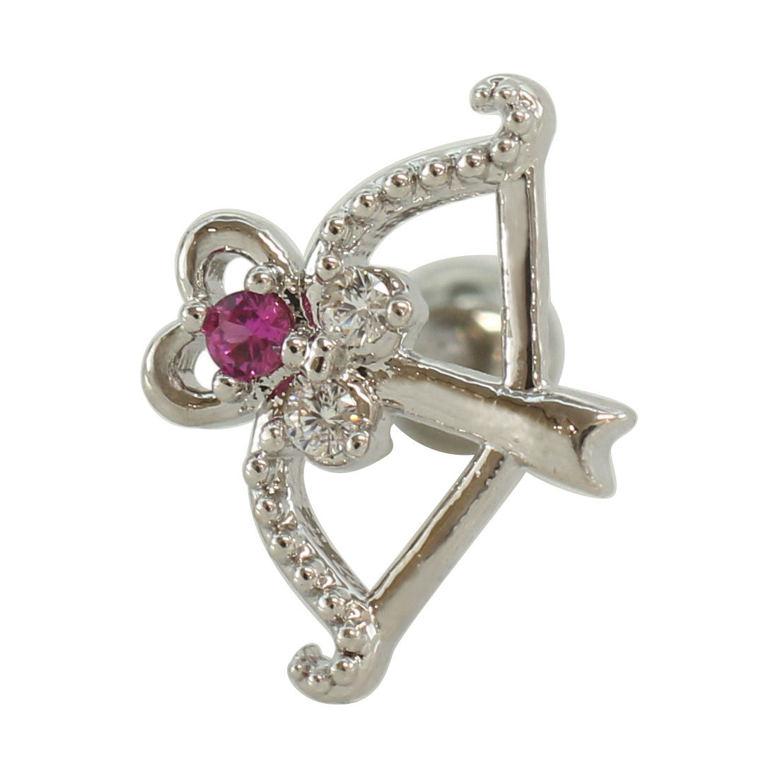 ROQUE（ロキ） ボディピアス 16G ジュエルハート弓矢 ストレート