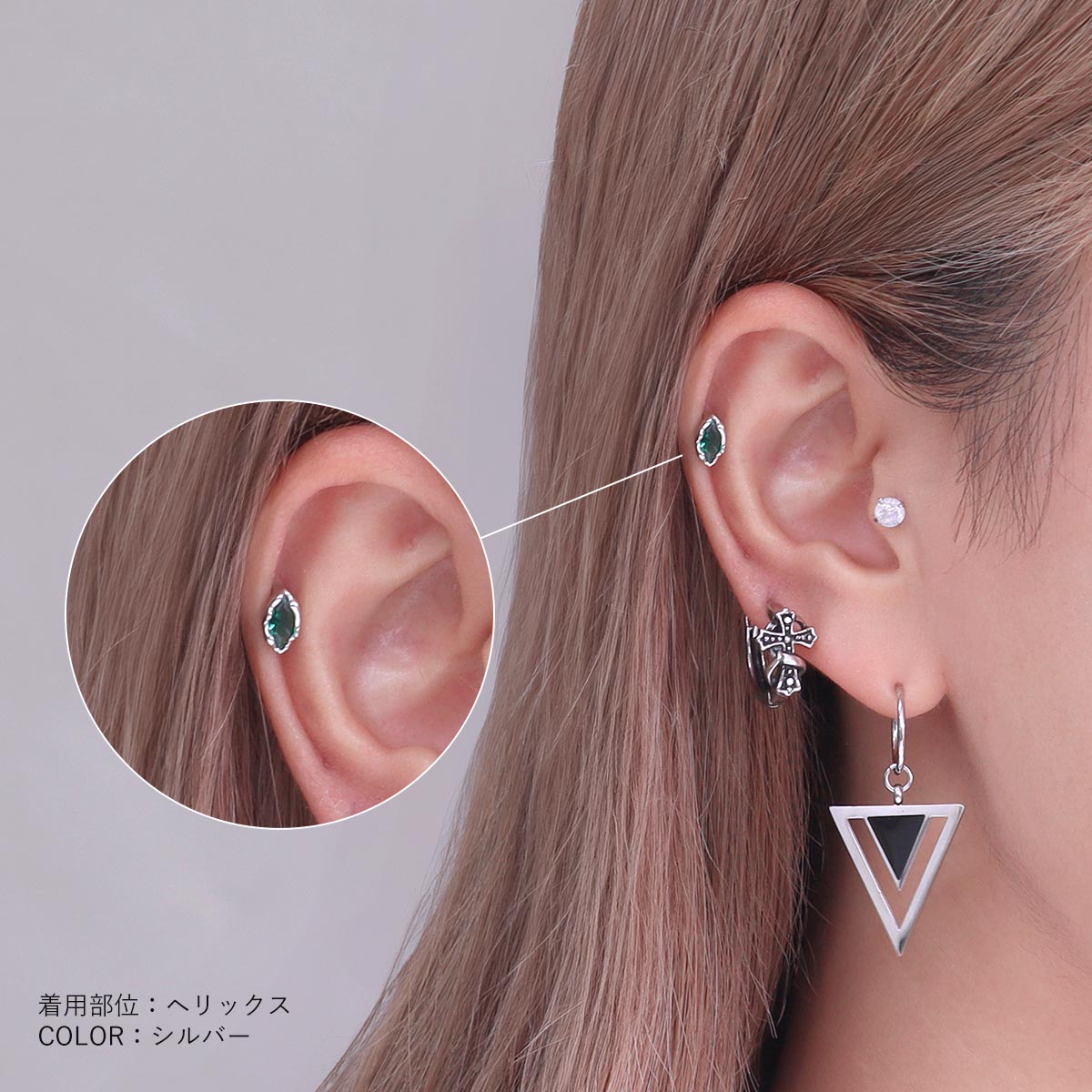 ピアス 楽天市場】ボディピアス 16G ジオメトリック ストレートバーベル(1個