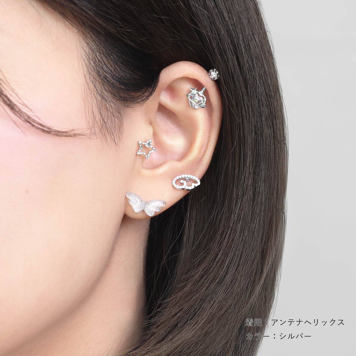 ROQUE（ロキ） ボディピアス 16G オーロラ ハート プラネット