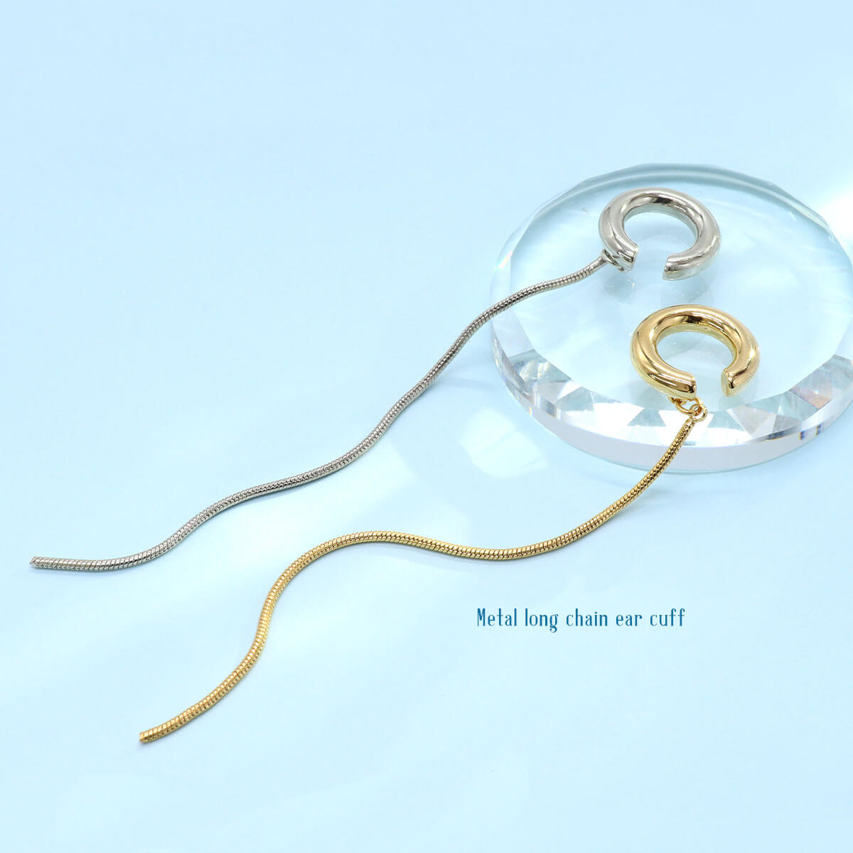 ファッションピアス イヤーカフ イヤカフ イヤーカフス ノンホール フェイクピアス シンプル メタル ロングチェーン きれいめ 大人