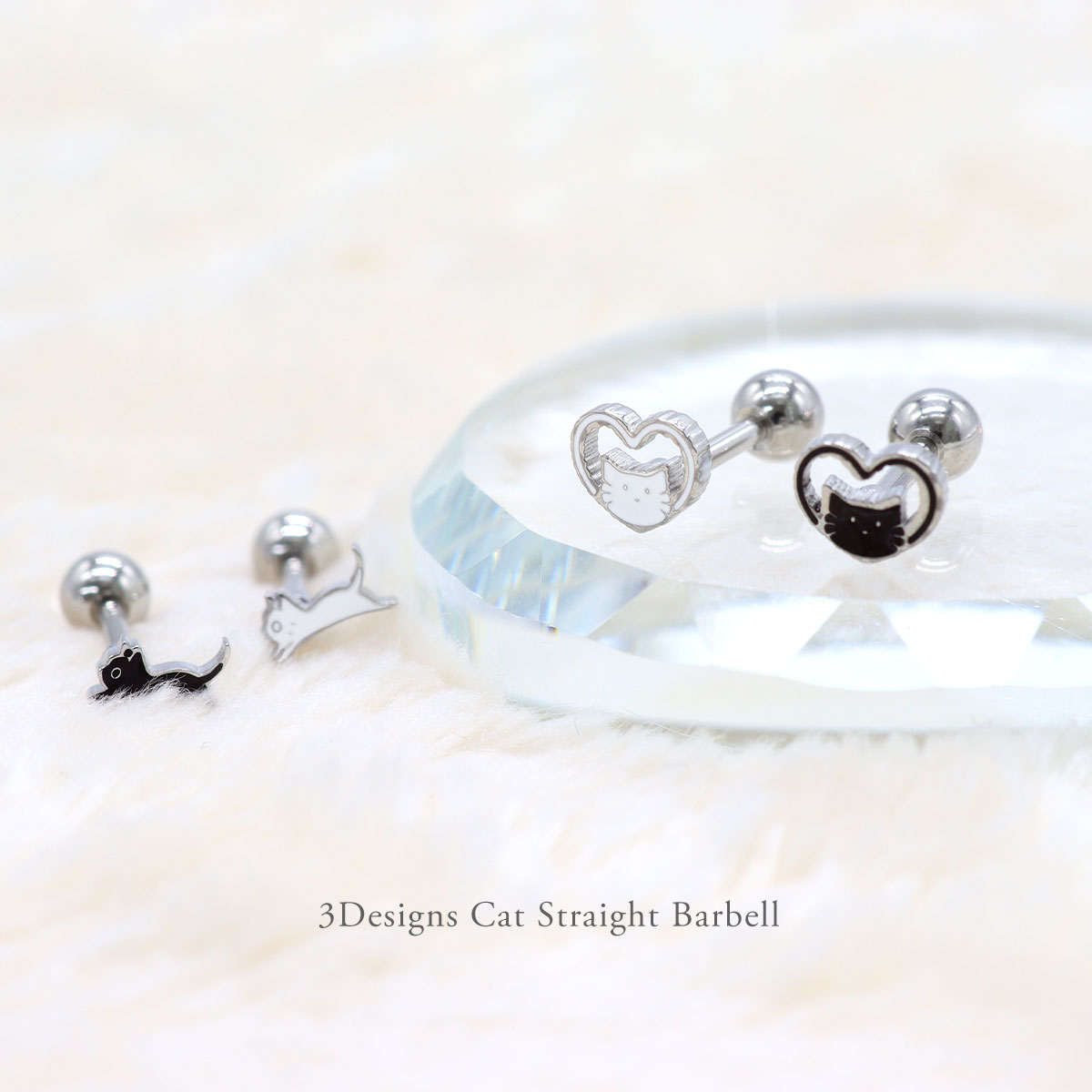 ROQUE（ロキ） ボディピアス 16G 3デザイン にゃんこ ストレート