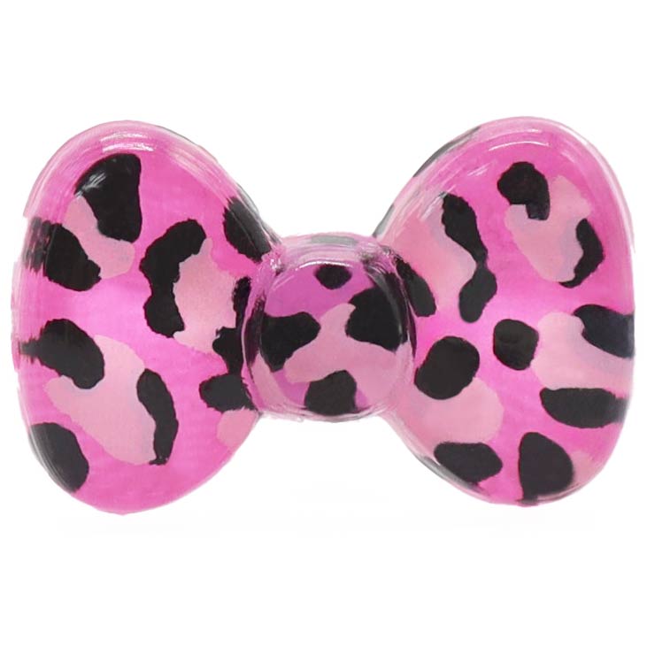 ROQUE（ロキ） ボディピアス 16G ヒョウ柄 リボン ストレートバーベル