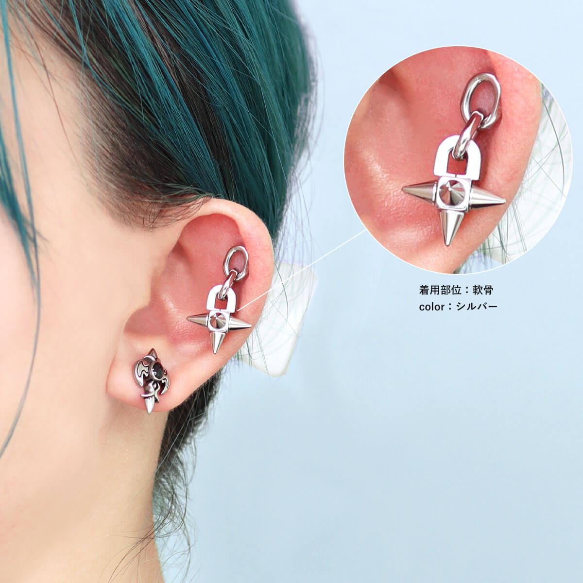 最終値下げ！アンヌフ　スターピアス ROQUE ボディピアス 16G モノクロ モーニングスター アンプラグ