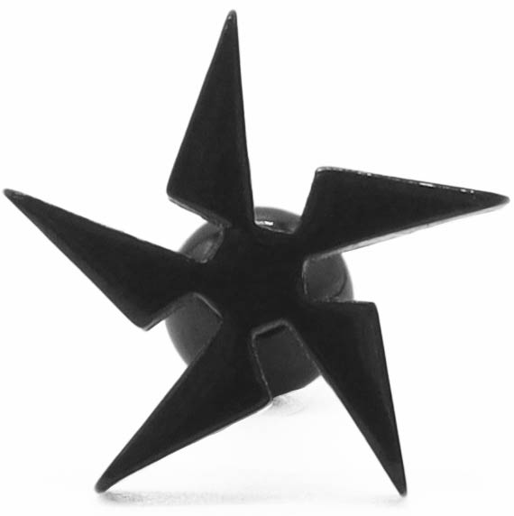 ROQUE（ロキ） ボディピアス 16G 手裏剣 デザイン ストレートバーベル