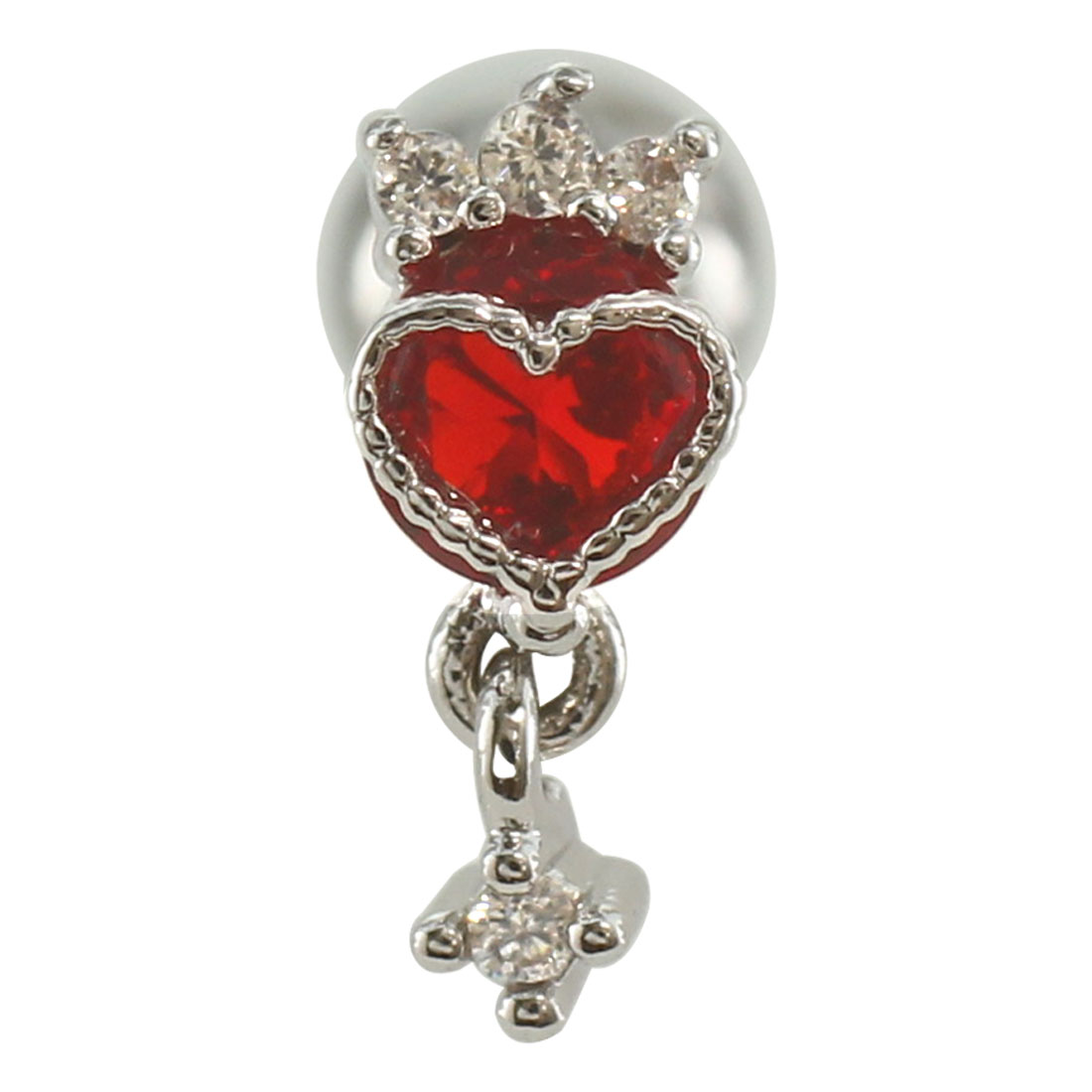 ボディピアス 16G ミニクラウンハートジュエル ストレートバーベル(1個売り)(オマケ革命) | ROQUE | 01