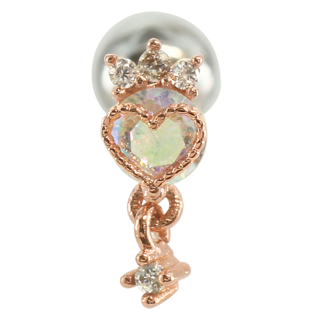 ボディピアス 16G ミニクラウンハートジュエル ストレートバーベル(1個売り)(オマケ革命) | ROQUE | 09