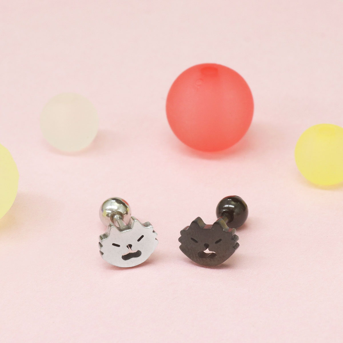 ROQUE（ロキ） ボディピアス 16G ぷんぷんねこちゃんフェイス