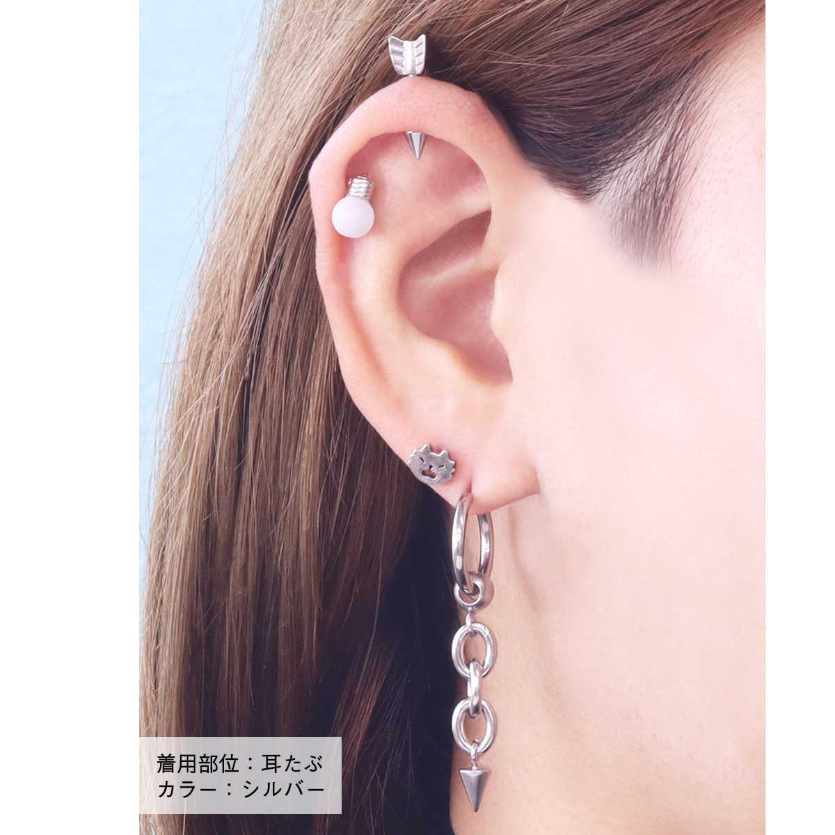 ROQUE（ロキ） ボディピアス 16G ぷんぷんねこちゃんフェイス