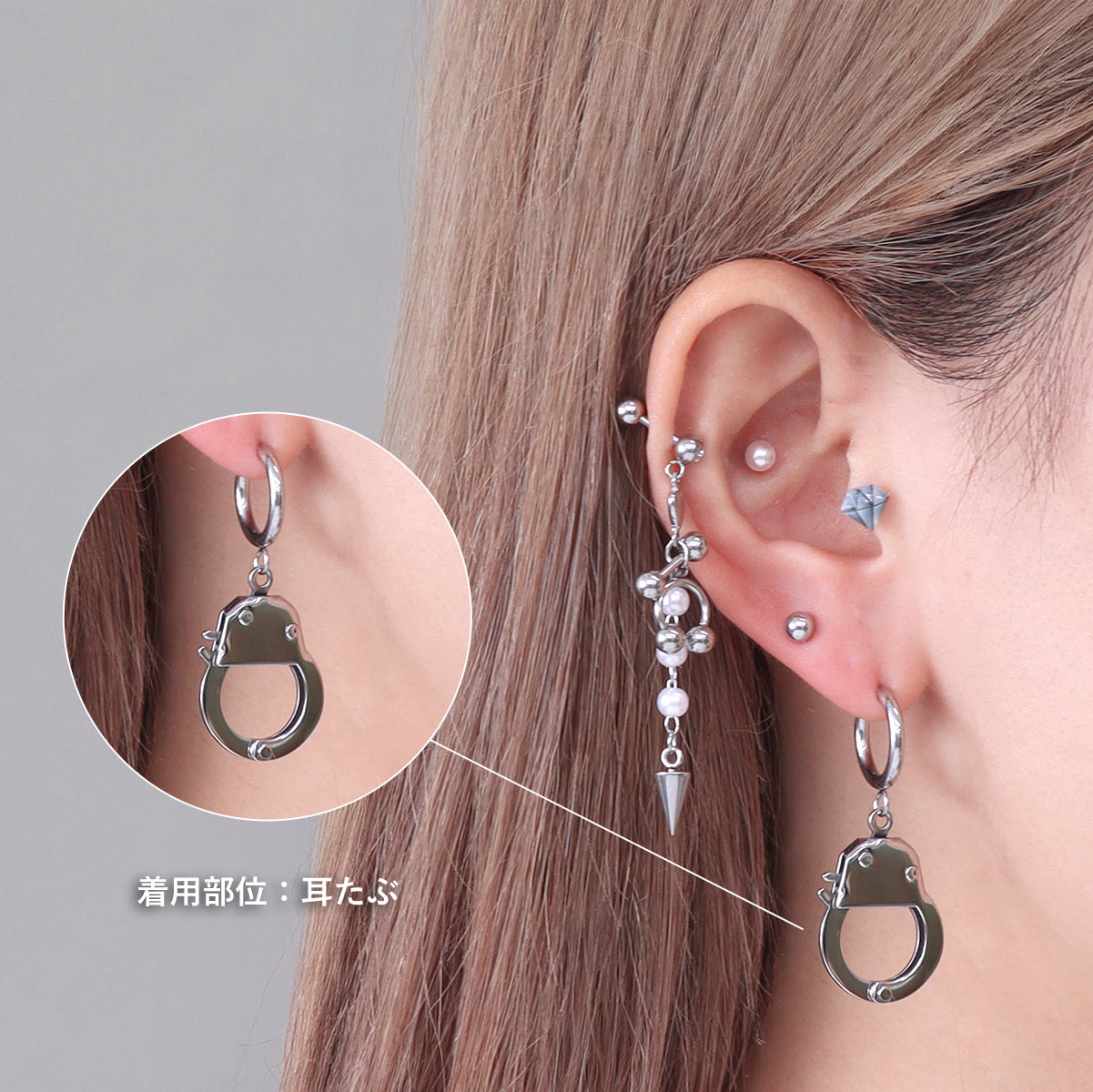 ROQUE 手錠 モチーフ フープピアス ファッションピアス(1個売り