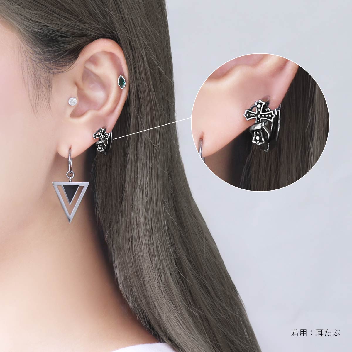 ROQUE（ロキ） ファッションピアス 20G ゴシック デザイン クロス