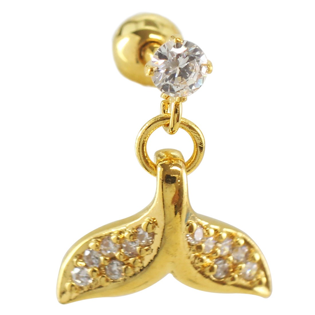 ボディピアス 16G ホエールテールチャーム ストレートバーベル(1個売り)(オマケ革命) | ROQUE | 02