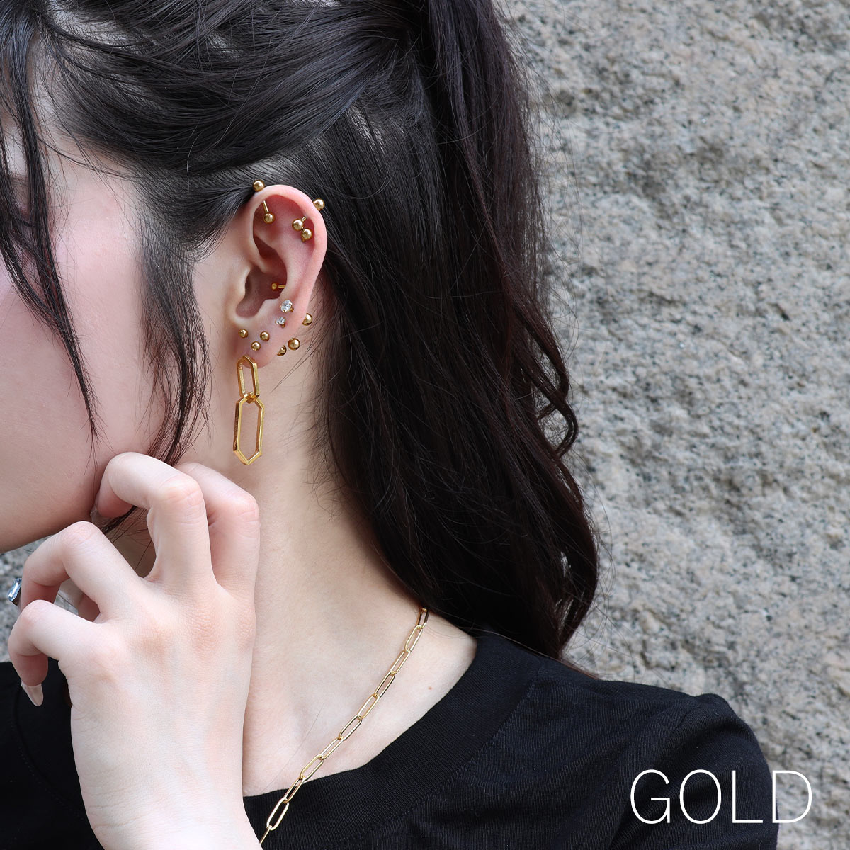 ROQUE（ロキ） ボディピアス 16G ジオメトリック ストレートバーベル(1