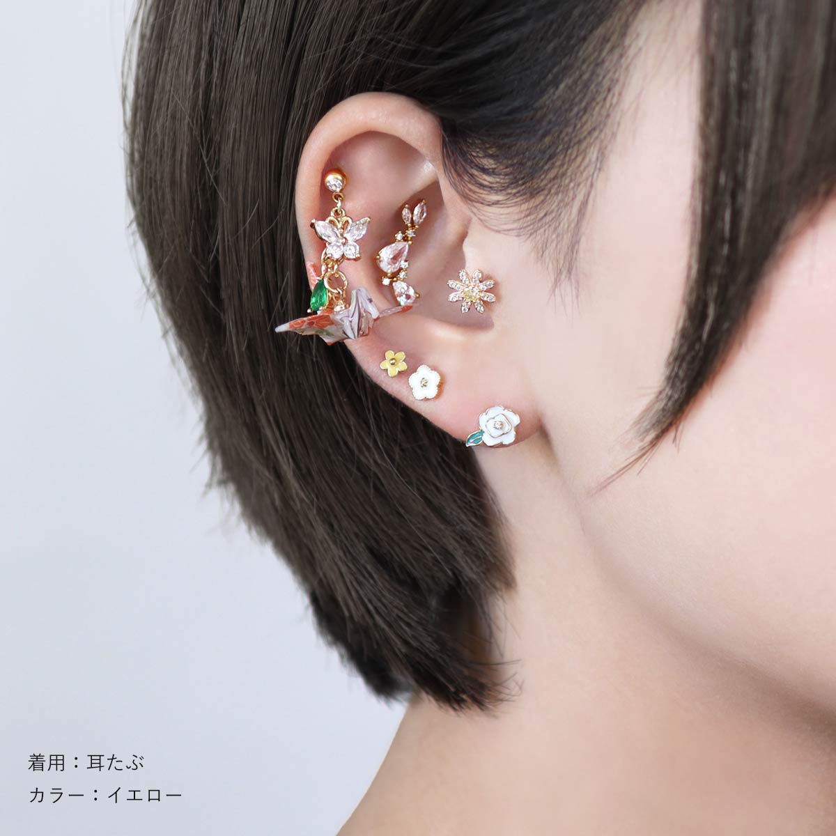 ROQUE（ロキ） ボディピアス 16G ミルキー プチ デイジー ストレート