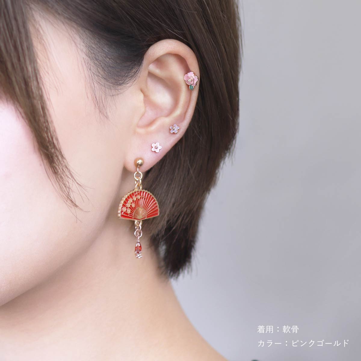 ROQUE（ロキ） ボディピアス 16G カラー ロゼッタ ストレートバーベル
