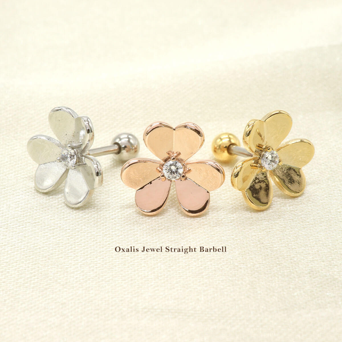 ROQUE（ロキ） ボディピアス 16G カタバミ ジュエル ストレート