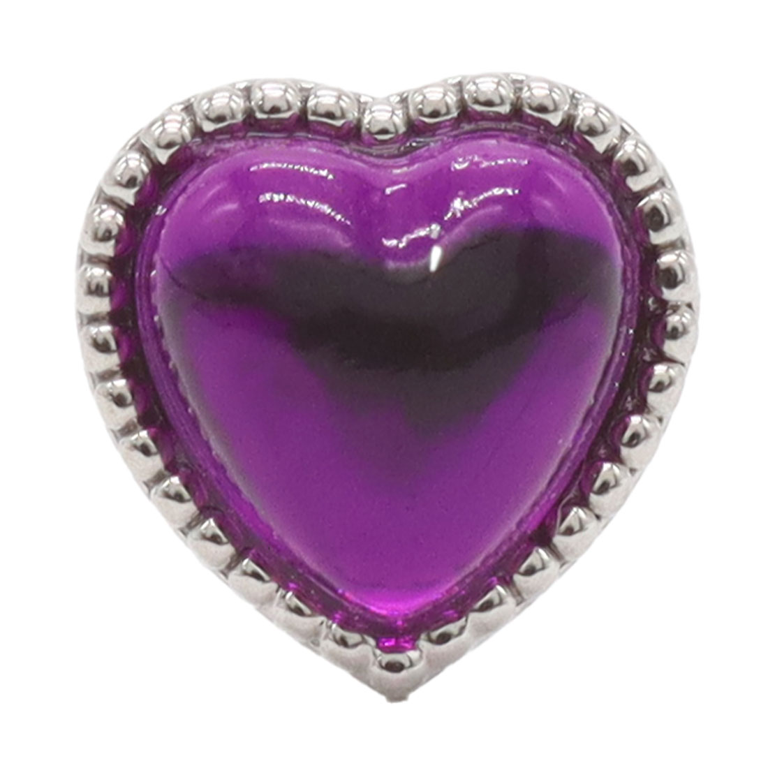 ROQUE ボディピアス 16G ぷっくり カラフルハート ストレートバーベル