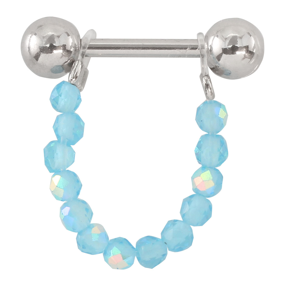 ボディピアス 16G オーロラ カラー ビーズ チェーン ストレートバーベル(1個売り)(オマケ革命) | ROQUE | 04