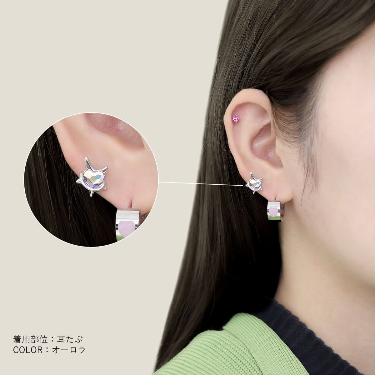 ROCA WEAR ロカウェア ハート型ピアス レア 当時物 roquebodypieace_ktp-ba078-j2