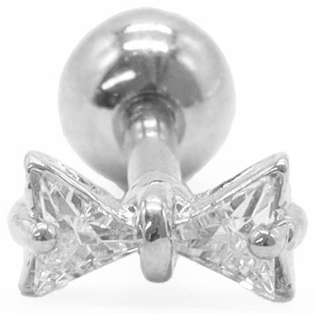 ROQUE（ロキ） ボディピアス 16G ミニ ジュエル リボン ストレート