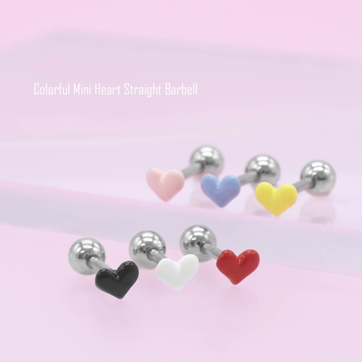 軟骨ピアス 軟骨用 ハート ラブ ミニ カラフル 推し色 推しカラー パステルカラー ワンポイント 小さめ 可愛い ガーリー レディース 日常使い プレゼント ギフト