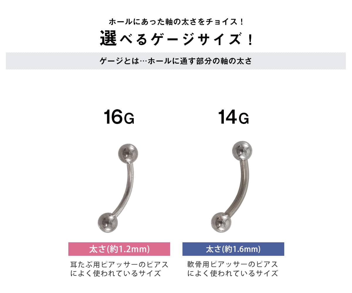 選べるゲージサイズ